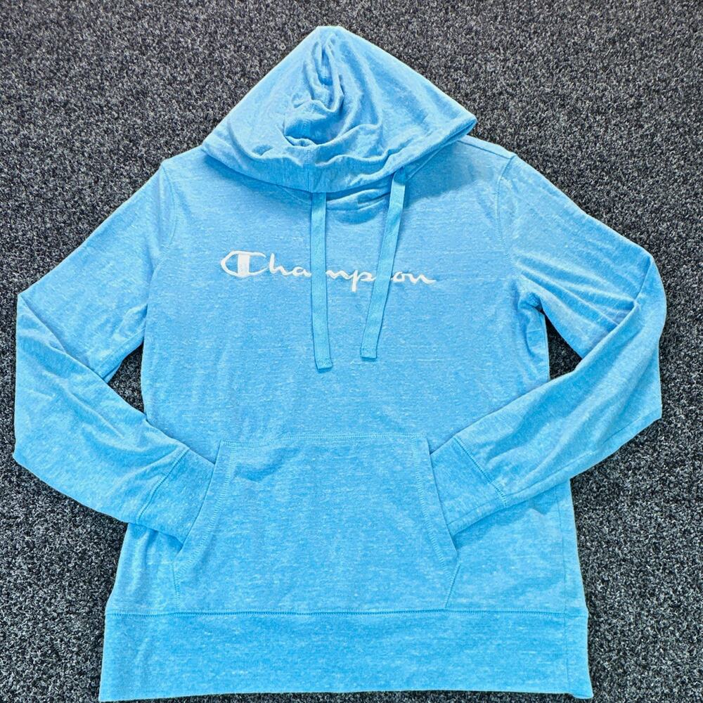 Champion Authentic Athletic Apparel Men's Blue Pullover Hoodie Logo Pockets M